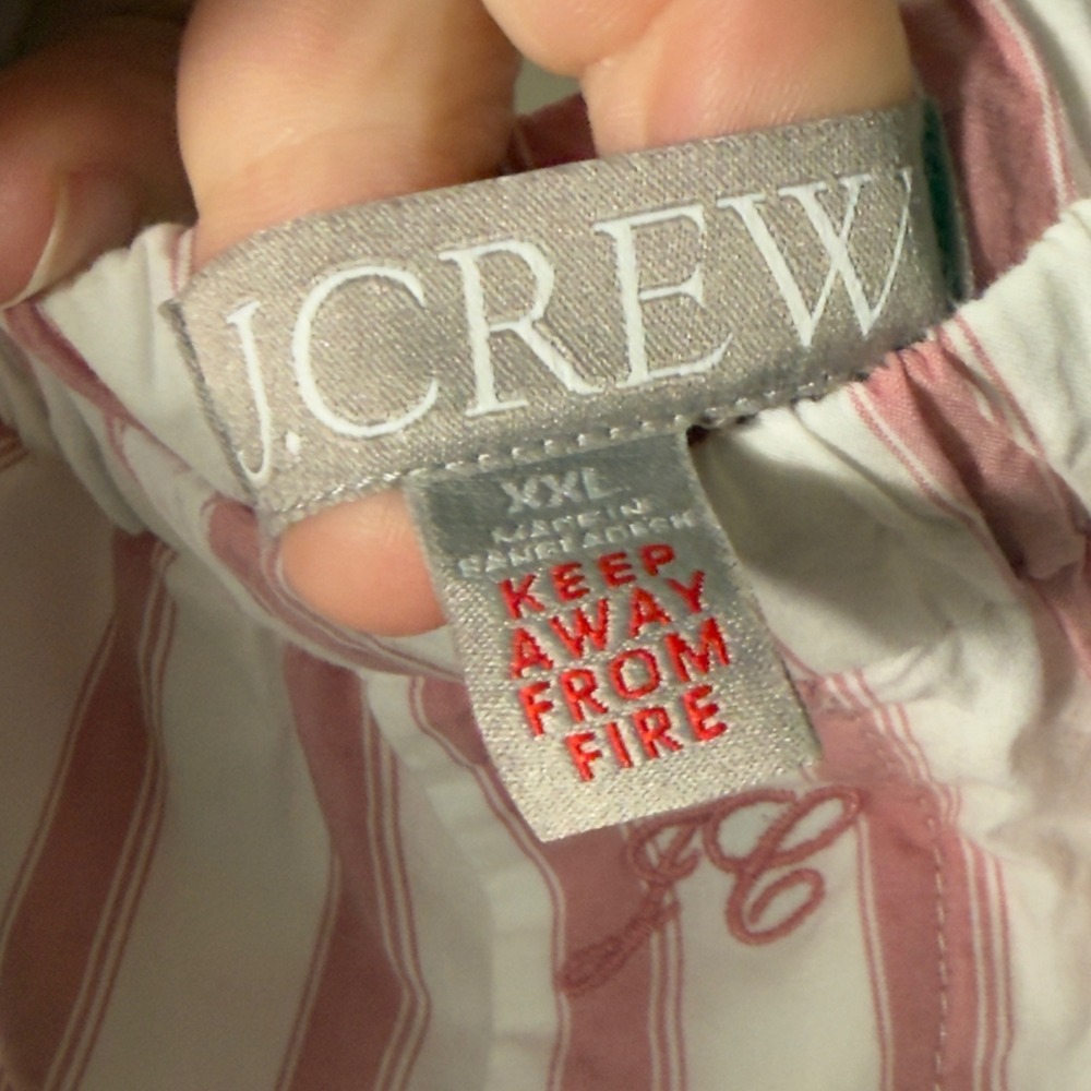 J. Crew Pink White Stripe Pajama Pants Lounge Sleepwear Women's XXL Elastic - Picture 4 of 7